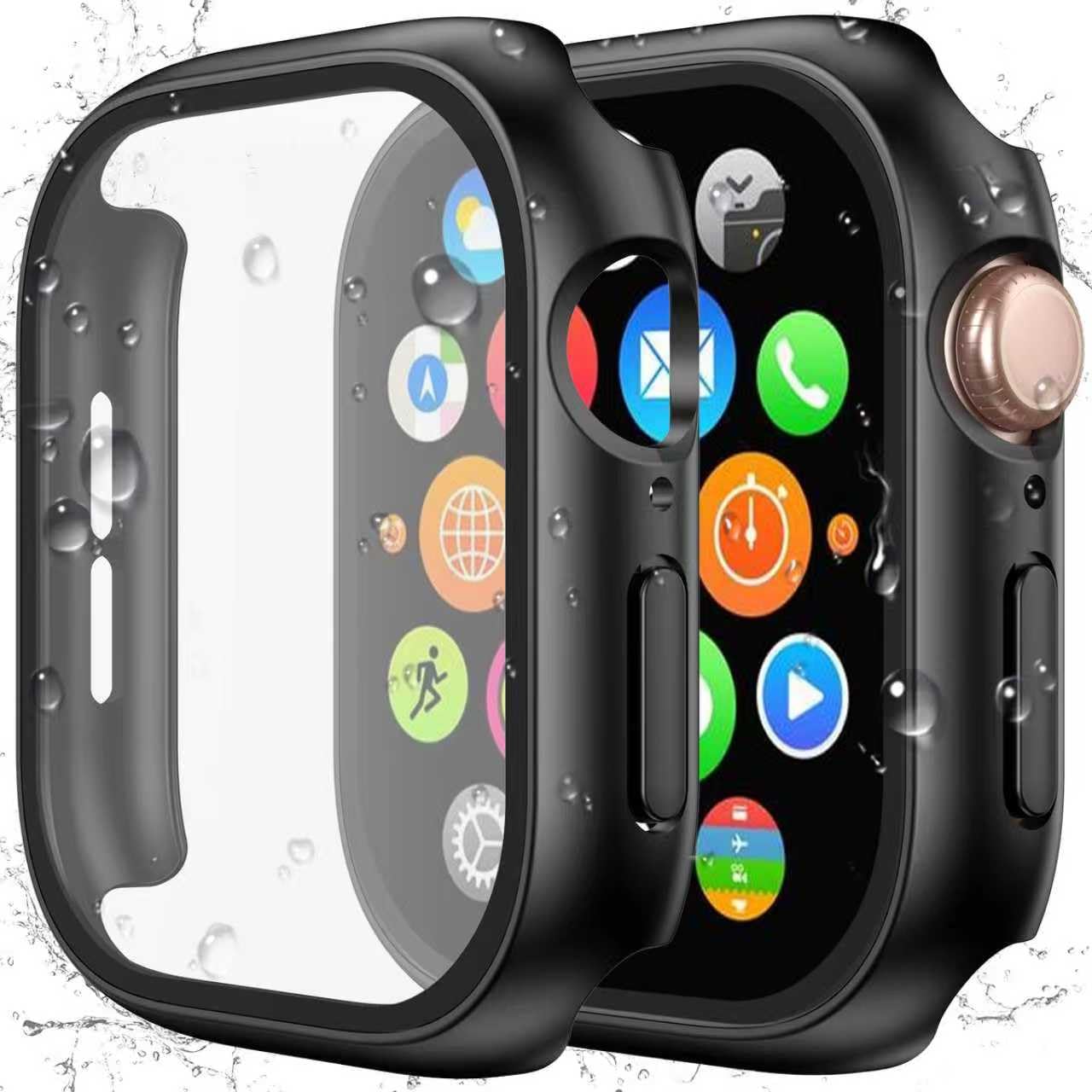 YIJDACASE 2 in 1 Waterproof Case for Apple Watch Screen Protector SE SE 2 SE 3(2025) Series 4 5 6 40mm Built-in Tempered Glass [Overal Protective] Ultra-Thin PC Bumper Cover Compatible iWatch
