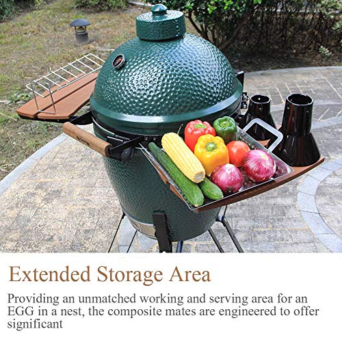 KAMaster Side Shelves for Large Big Green Egg HDPE Egg Mate Outdoor