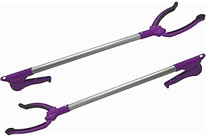 Grabber Tool 26" Easy Squeeze Reacher Grabber Pickup Tool Aluminum Lightweight Non foldable, Gripper Grabbers for Elderly Grab it Reaching Tool Trash Picker Grabber, Pink, By Luxet, 2-Pack