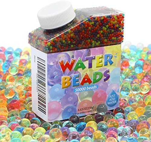 Water Beads, Calans 50000 Pcs Water Gel Beads Pearls for Water Beads Gun Vase Filler, Wedding Centerpiece, Home Decoration, Plants, Toys.
