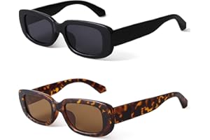 KUGUAOK Retro Rectangle Sunglasses Women and Men Vintage Small Square Sun Glasses UV Protection Glasse