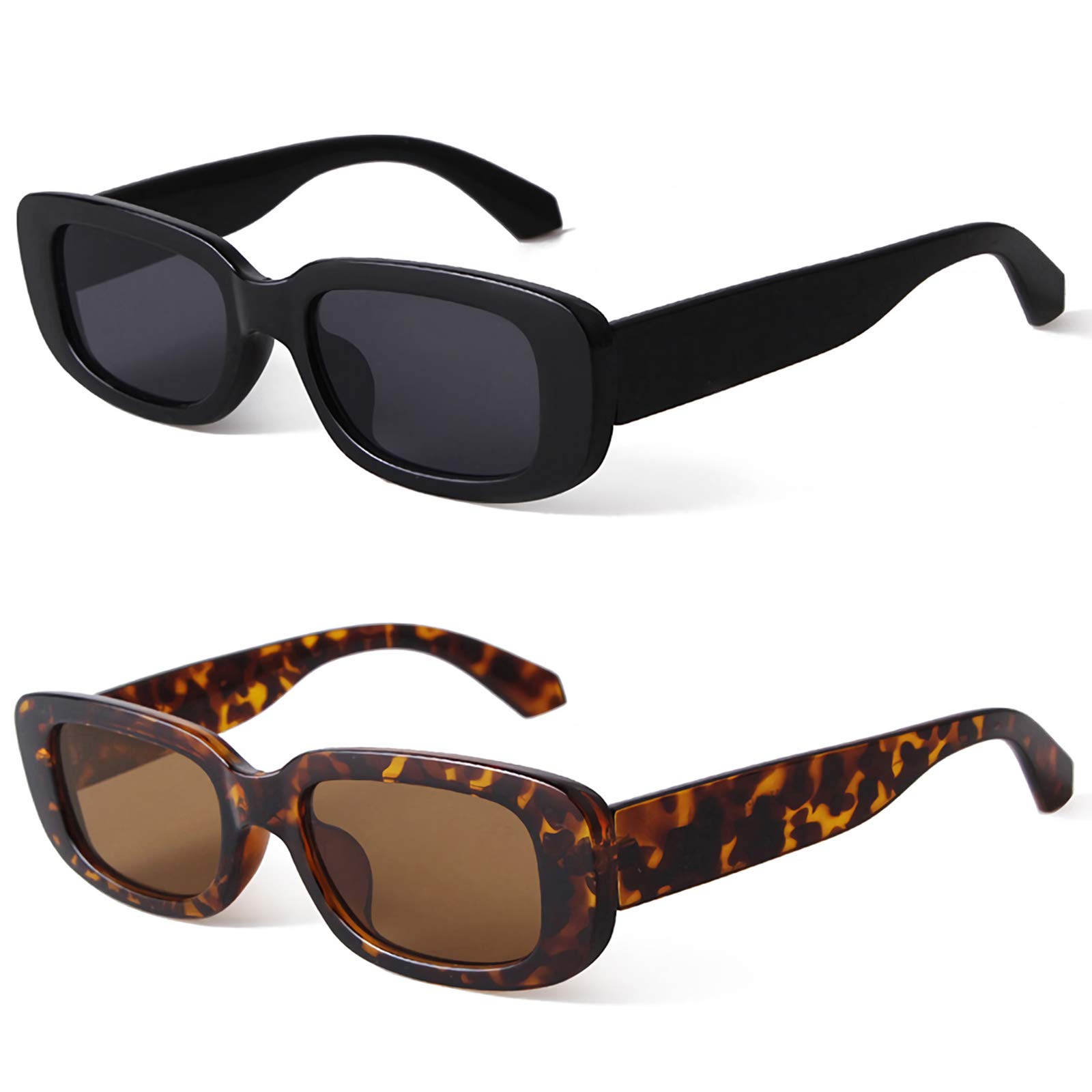 Photo 1 of KUGUAOK Retro Rectangle Sunglasses Women and Men Vintage Small Square Sun Glasses UV Protection Glasse