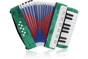 BOQUITE Professional Accordian for Kids Children, 17 Key 8 Bass Piano Accordion Educational Musical Instrument for Amateur Beginners Students
