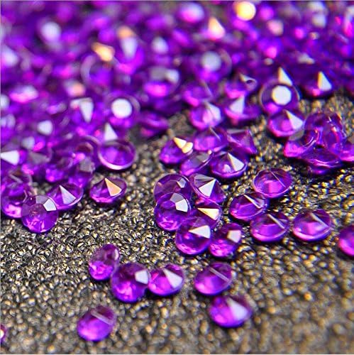 Regubi 10000 pcs 4.5mm Acrylic Clear Faux Round Diamond Crystals Treasure Gems for Table Scatters, Vase Fillers, Event, Arts &amp; Crafts, Birthday Favors, Wedding Decorations (purple)