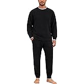 Snuggle Sac Mens Pajamas Set Fleece Winter Sleepwear Fuzzy Long Sleeve Soft Loungewear Sets with Pockets