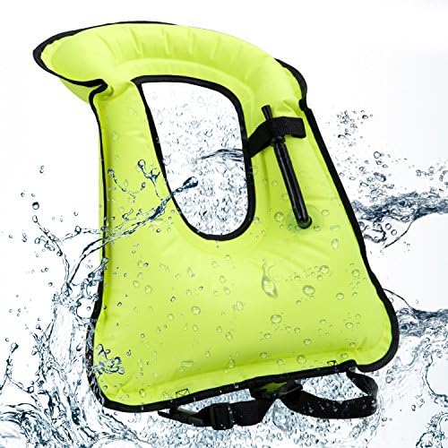 Benewell Snorkel Vest, Adult life Inflatable Snorkeling Jacket for Diving Swimming Floatation Safety Fits Men/Women