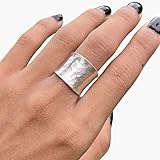 Hammered Sterling Silver Handmade Wide Band