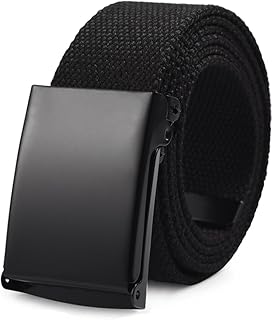 VBIGER Unisex Gürtel Canvas Gürtel mit Automatischer Gürtelschnallen, Schwarz1, Einheitsgröße