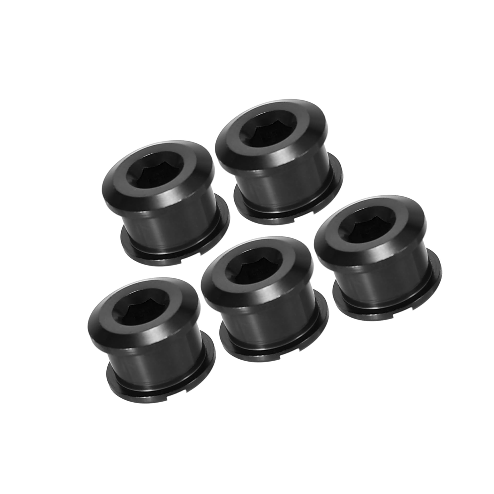 Partuto 5pcs Black Chainring Nuts Road Bike Bicycle Chain Ring Bolts Nuts Replacement