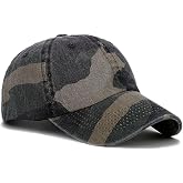 Camo Baseball Cap for Men Women Vintage Distressed Washed Cotton Sun Protection Golf Dad Hat