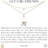 Double Layer Necklace for Women, Marquise Cubic Pendant & Solitaire CZ, MUSTHAVE 18K Gold Plated Dainty Layered Chain, Elegant Minimalist Jewelry, Crystal Necklace, Message Card, Gift for Her, 16+2 inch (Yellow Gold)