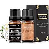Jasmine and Gardenia Essential Oil, 100% Pure, Undiluted, Natural, Organic Aromatherapy Essential Oils Gift Set, 10MLx2