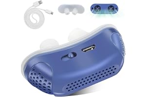 EENET Anti Snoring Devices, Effective Snoring Prevention, Twin Turbine Electric Adjustable and Breathable, Adjustable Wind Speed, Snoring Solution for Men and Women, Suitable for All Nose Shapes. Blue - 3