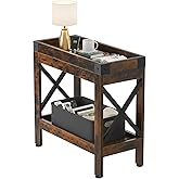 ZEXVIDA Narrow Side Table, End Table,Sofa Side Table, End Table Nightstand for Bedroom, Living Room, Small Spaces (Farmhouse,