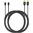 Anker Micro USB Cable Nylon 1.8 m [Pack of 2] High Speed Sync and Charging Cable with Gold-Plated Connectors for Samsung, HTC, Huawei, Sony, Nokia, Nexus, Kindle and Other Android Smartphones (Black)