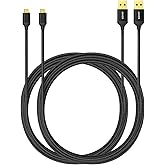 Anker Micro USB Cable Nylon 1.8 m [Pack of 2] High Speed Sync and Charging Cable with Gold-Plated Connectors for Samsung, HTC