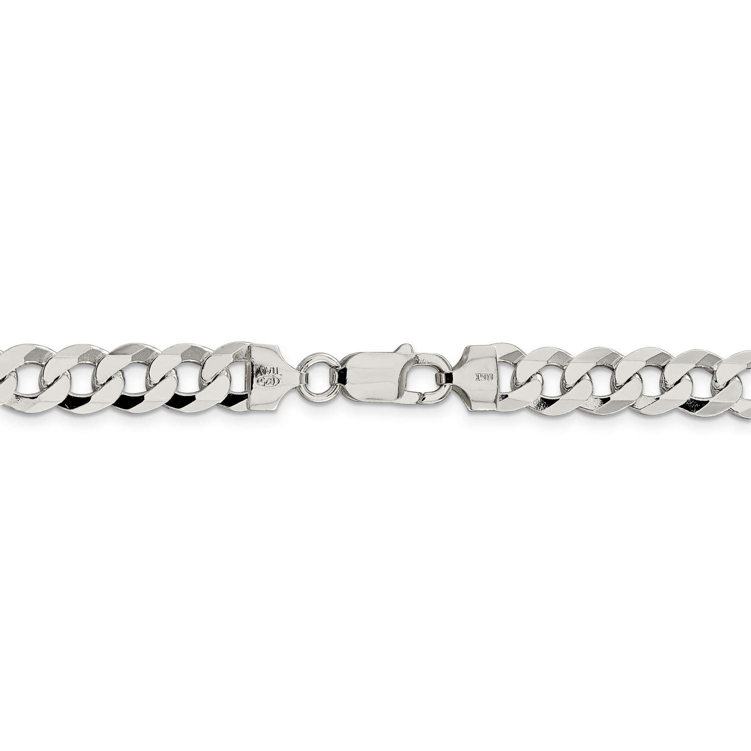 .925 Sterling Silver Flat Curb Chain Necklace Bracelet or Anklet