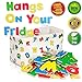 Premium ABC Refrigerator Magnets + Hanging Storage Basket - 83 Brightly Colored Wooden Magnetic Letters – Educational Alphabet Gift & Preschool Learning – Upper & Lowercase + Extra Vowels