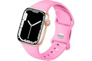 LANGXIAN Premium Silicone Compatible with Apple Watch Band 45mm 44mm 42mm 41mm 40mm 38mm, Sport Women Men Strap for iWatch Series 8 SE 7 6 5 4 3 2 1