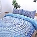 NTBED Bohemian Comforter Sets Queen Lightweight Soft 3-Piece Microfiber Bedding Boho Mandala Medallion Printed Quilt Set with 2 Matching Pillowcases (Blue, Queen)