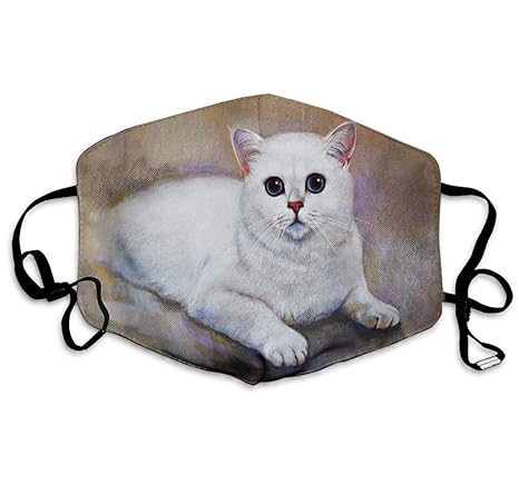 Xunulyn Cotton Dustproof Warm Adult Unisex Mouth Mask Painting Cat