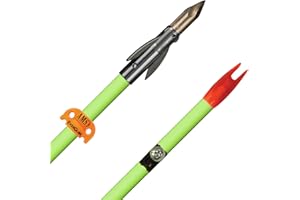 AMS Bowfishing A206-FLO Fluorescent Green Fiberglass Arrow, AnKor FX Point & Safety Slide