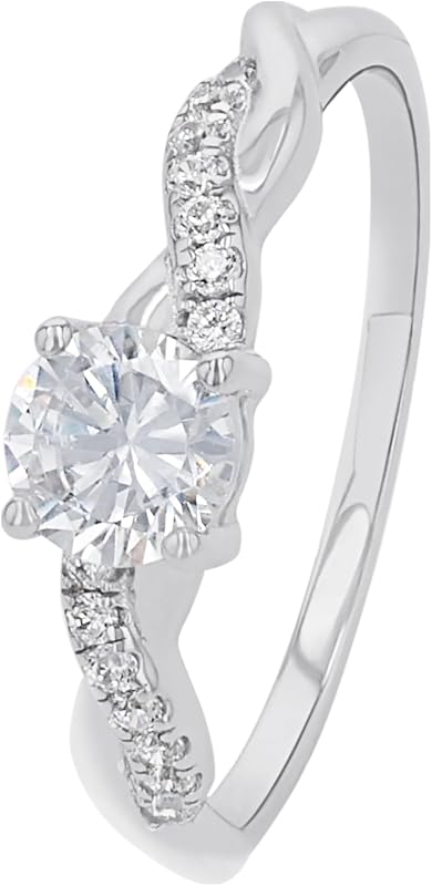 anillo de plata de ley 925 anillos de las señoras, con sintetizador de circonio, plata, viene en caja de regalo de joyería