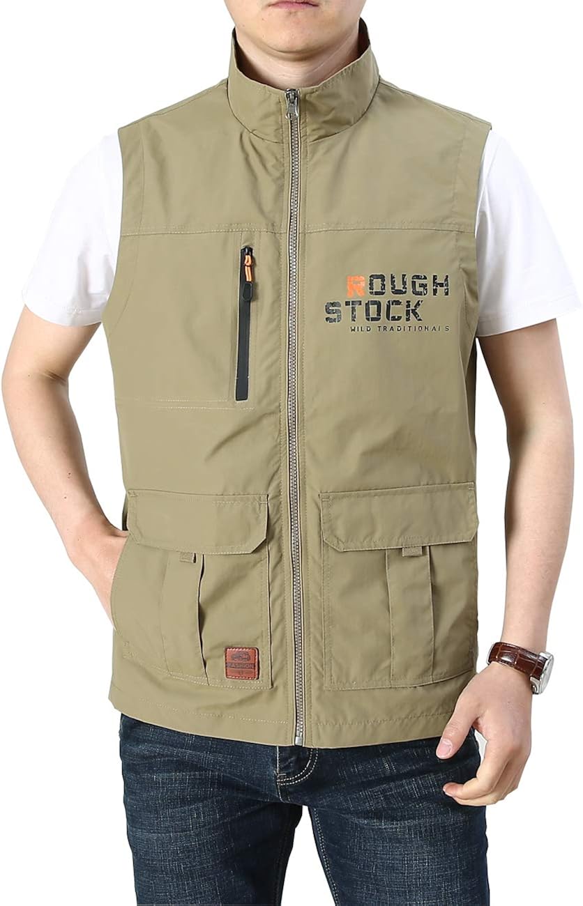 Hixiaohe Men's Casual Lightweight Outdoor Vest Work Fish