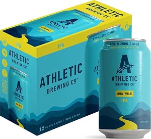 Athletic Brewing Company Non-Alcoholic Beer Run Wild IPA, 12pk, 12 Fl Oz Cans, 0.01% ABV