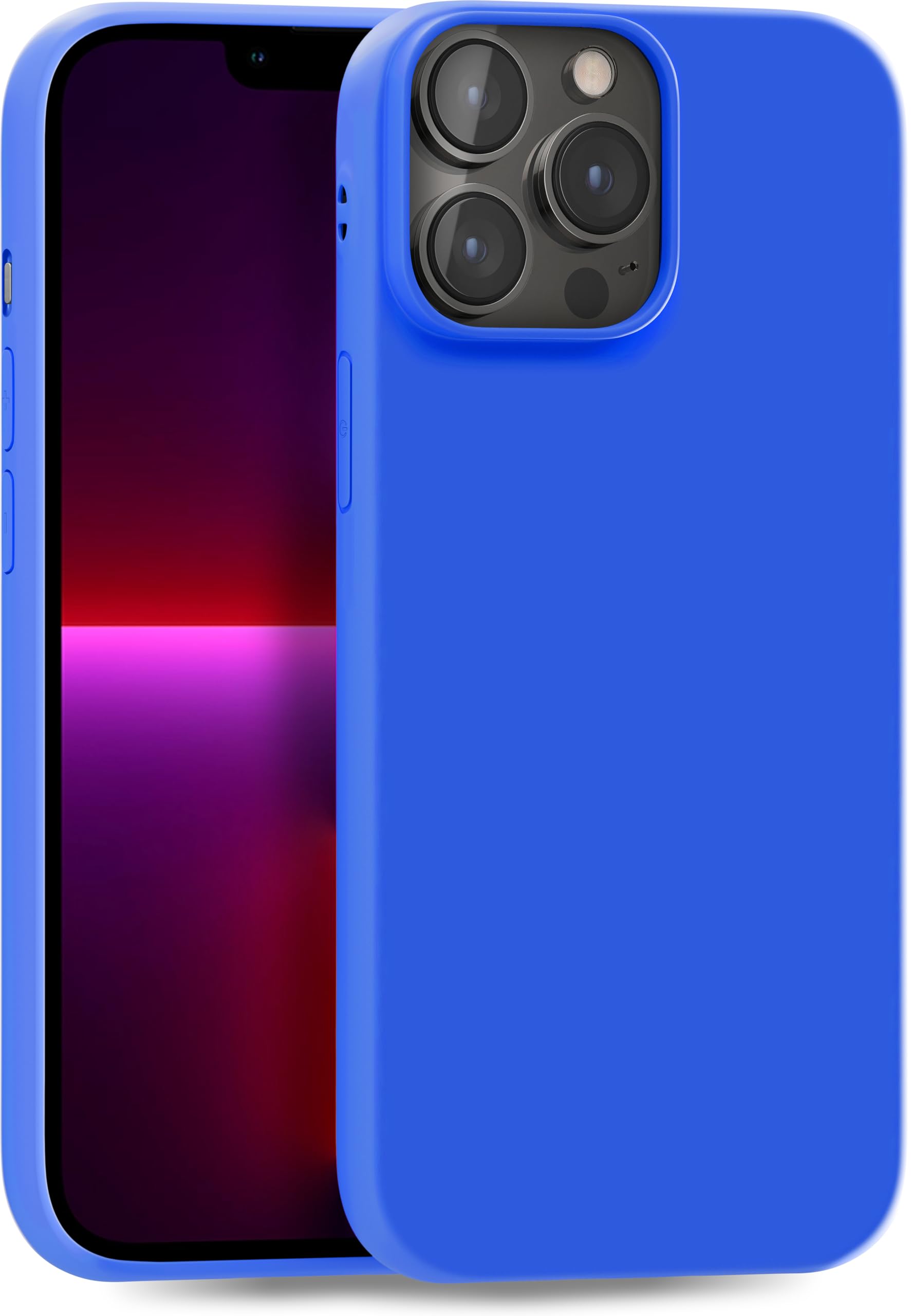 MyGadget TPU Case for iPhone 13 Pro Max - [ Camera Protection & Anti Fingerprint ] - Silicone Cover with Soft Touch & Anti Scratch Shell - Matte King blue
