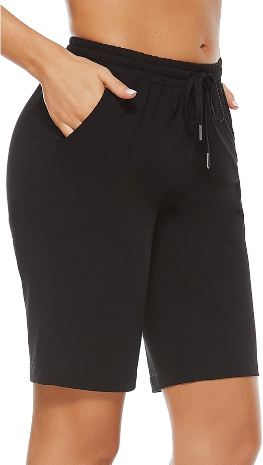 STELLE Women's 10'' Lounge Bermuda Shorts Athletic Cotton Sweat Shorts