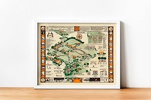 MG Global Map of Syracuse University Campus in 1928| Graduation Gifts| Syracuse University Wall Art Print| Canvas Print Wall Decor| Pull Down Map | Unframed Wall Art