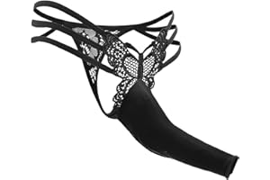 Zzalalana Men's Lace Butterfly Thongs Sexy Naughty Bulge Pouch Underwear Sissy G-String Crossdressing Underpants