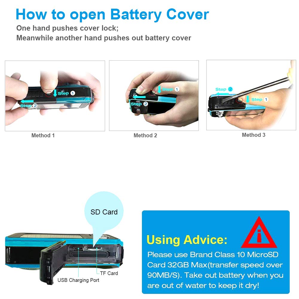 Waterproof Digital Camera Underwater Camera 24 MP Video Recorder Full