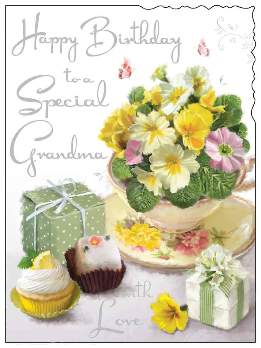 Grandma Flowers Birthday Card
