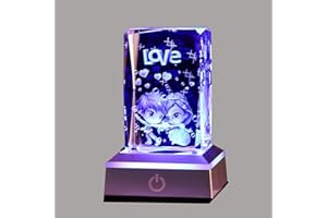 YANZXU 3D I Love You Forever Crystal with LED Colourful Light Base,Christmas Gifts for Birthday Present for Girlfriend Gift Woman Aunt Wife Mom,Best Amazing Cute Relationship Long Distance Friendship…