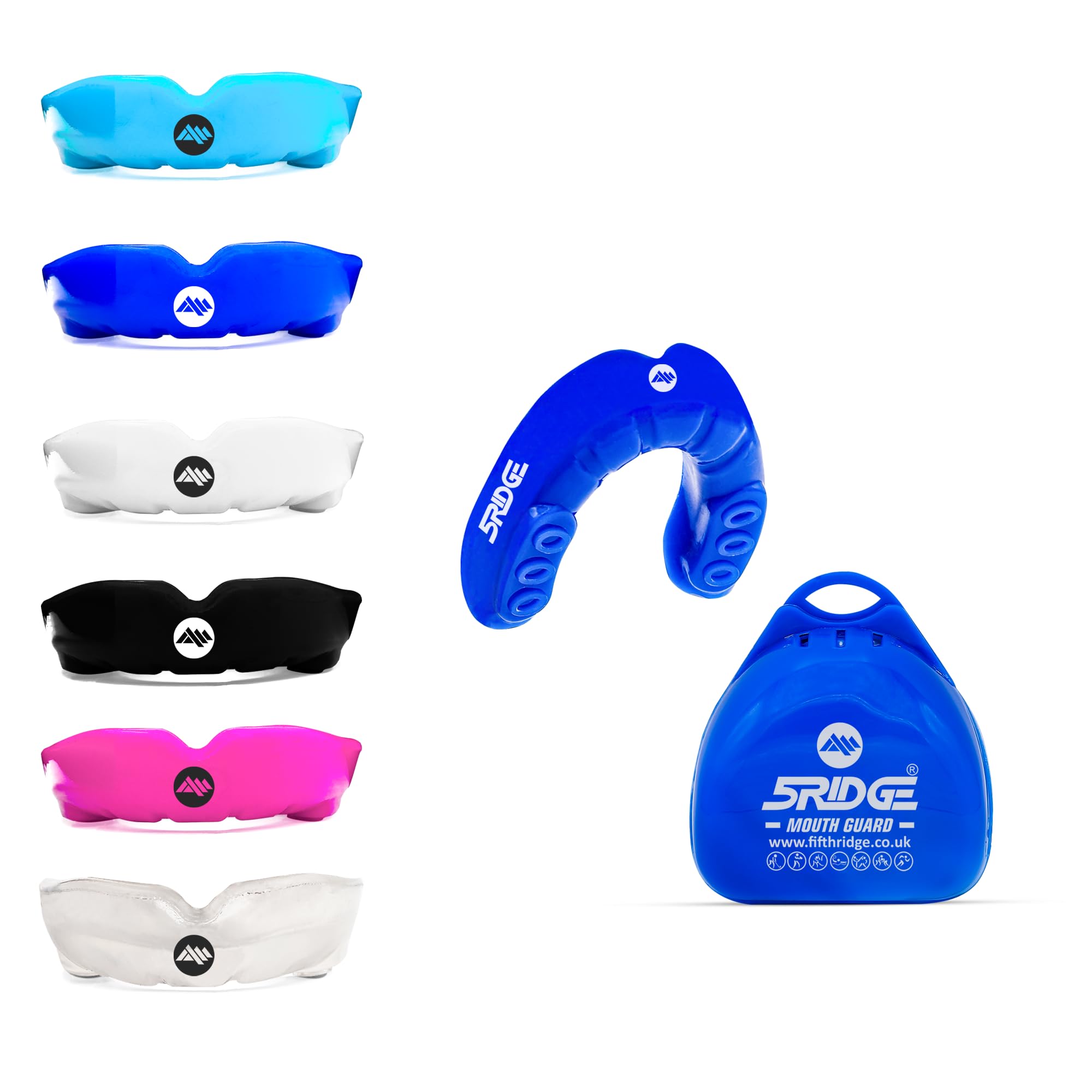 Mouth Guards for Boxing Men Adult Youth Junior Mouldable Rughby Sports Slim Fit Boil and Bite Gum Shield with Box MMA Hockey Basketball Muay Thai Football (Blue, Junior Under 11 Years)