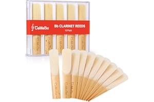 Clarinet Reeds 2.0, CeMeow Traditional Reeds for Clarinet Beginner 10Pack with Plastic Box, Thinner Reed Tip Advanced Cutting Technology for Clarinet Beginner and Player