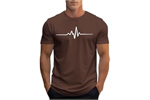 Sdeycui Men's ECG Printed T-Shirts Short Sleeve Graphic Tees Summer Beach Cotton Tshirts Casual Blouse Tops
