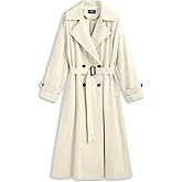 CIDER Oversized Solid Collar Long Trench Coat With Belt
