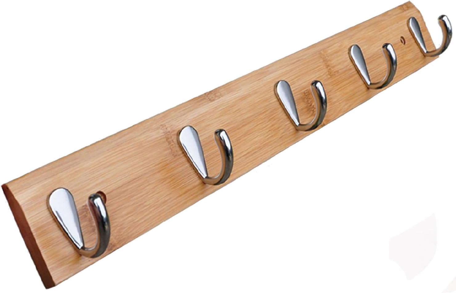 Shipao Hat Hook Rail Hook Rail Rack Coat Rack with 5 Hooks, 23-Inch, Natural