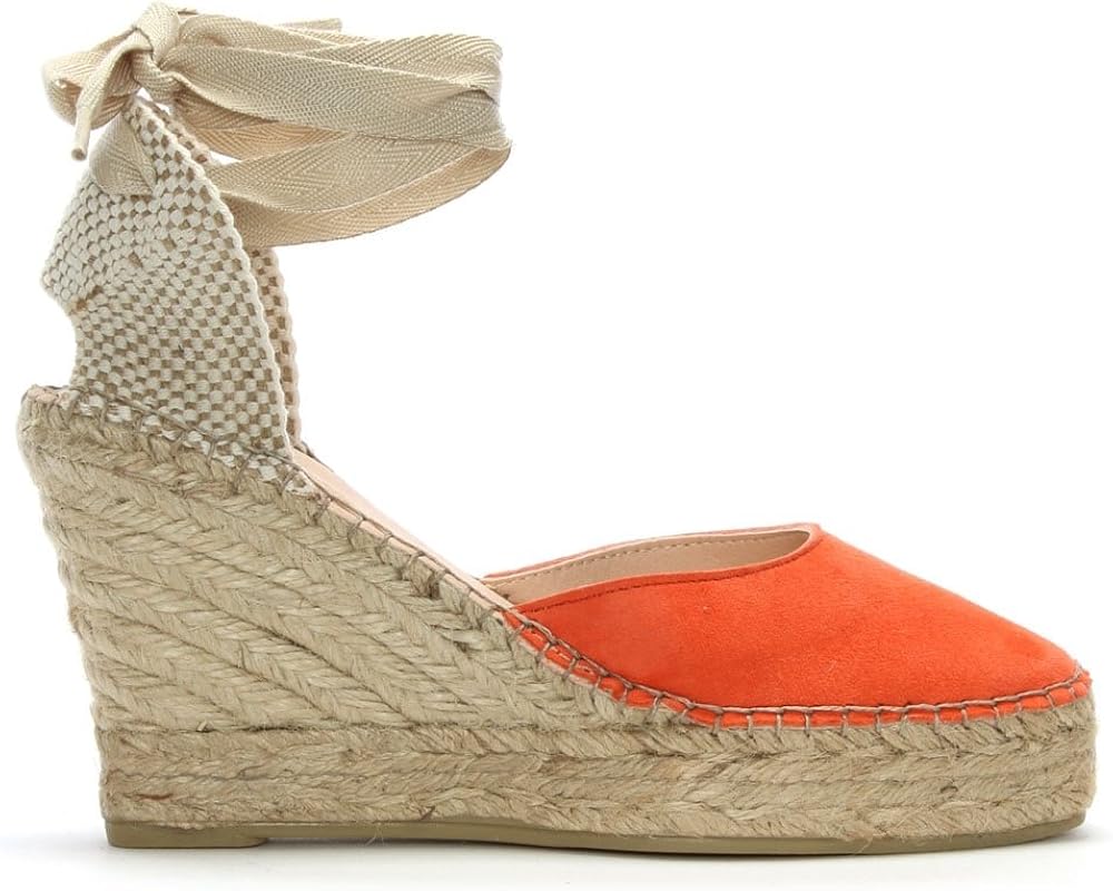 orange wedge espadrilles