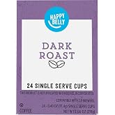Amazon Brand - Happy Belly Dark Roast Coffee Pods, Compatible with Keurig 2.0 K-Cup Brewers, 24 Count
