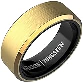 The Ridge Tungsten Rings For Men - Mens Wedding Band - Strong, Durable, and Scratch-Resistant Beveled Ring With Silicone Band