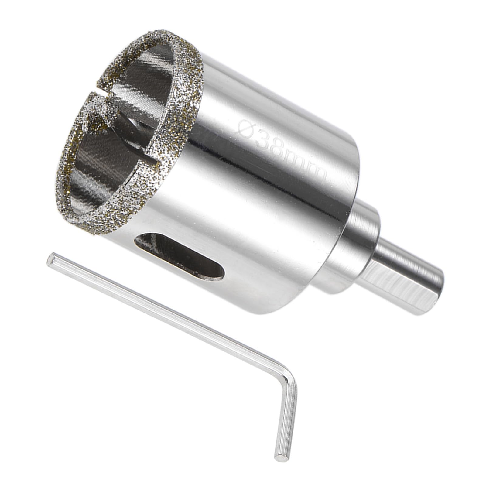 CoCud Diamond Hole Saws Drill Bits, 38mm / 1-1/2" Drilling Diameter, White Zinc Plated with Center Guide Drill Bit - (Applications: for Glass Ceramic Tiles Marble Stone)
