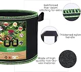 OFFCUP 5 Pack 7 Gallon Plant Grow Bags with Handles Heavy Duty Non-Woven view 3