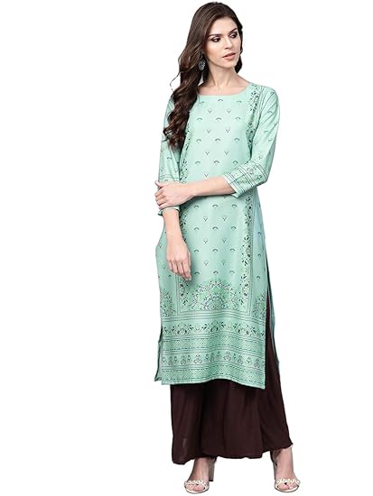 Crepe Printed Kurti (VPK1807_Green_Free Size)