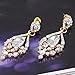 EleQueen Women's Gold-tone Austrian Crystal Teardrop Dangle Chandelier Sparking Earrings Clear
