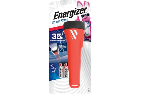 Energizer LED Flashlight, Waterproof Emergency Lights for Power Outage, Flash Light with AA Batteries Included