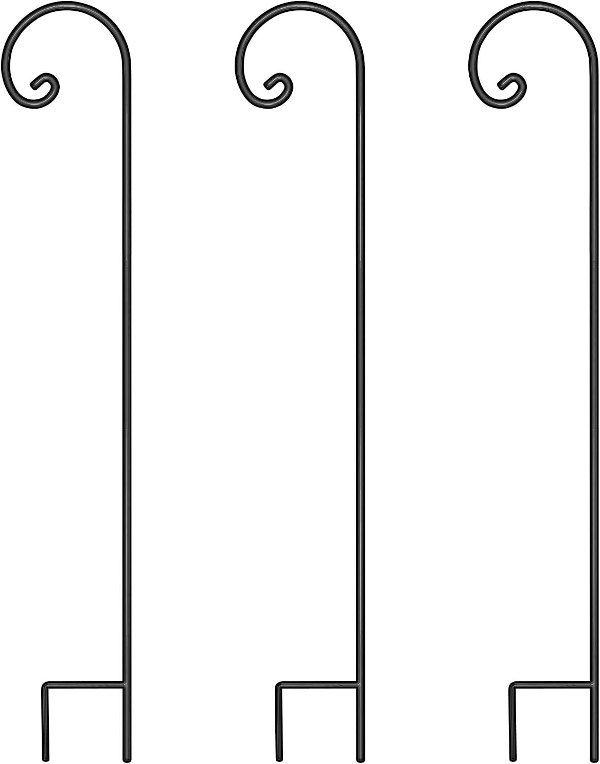 outdoor shepherds hook on Patio Lawn Garden 2 Pack Feed Garden Shepherds Hook 92inch Heavy Thickened Iron Shepherd Hooks For Hanging Outdoor Aisle Solar Light Garden Utensils Wind Chimes Weddings Black Outdoor Decor